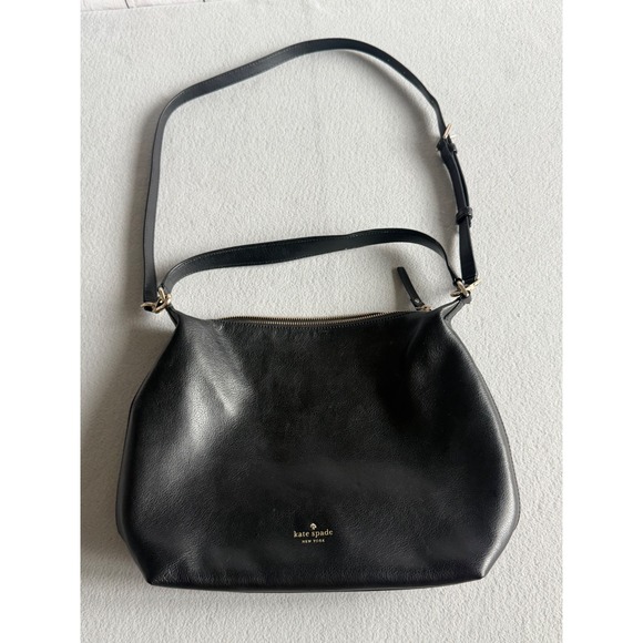 Kate Spade New York Handbags - Kate Spade New York Black Pebbled Leather Crossbody Bag Gold Hardware